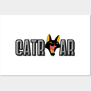 Catroar Cartoon Simplicity - Cat Roar Unique Design Gift Ideas Evergreen Posters and Art